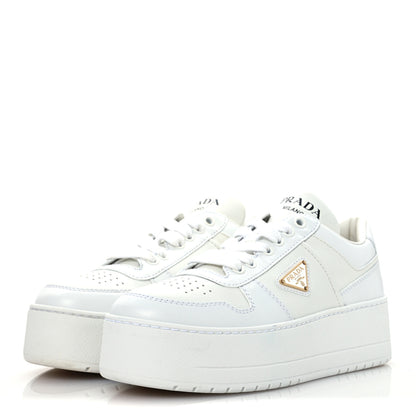 Prada Vitello Rois Triangle Womens Downtown Platform Low Top Sneakers 36.5 White 8 of 28