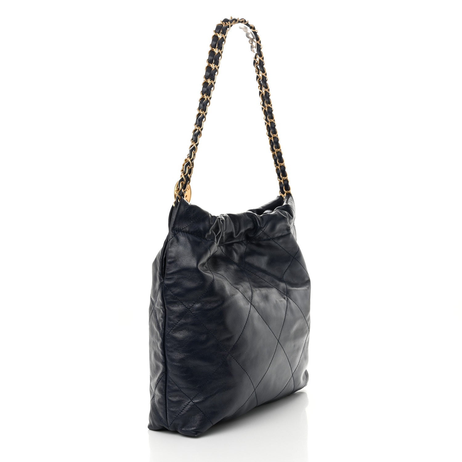 Chanel Shiny Calfskin Quilted Small Chanel 22 Navy 4 of 11