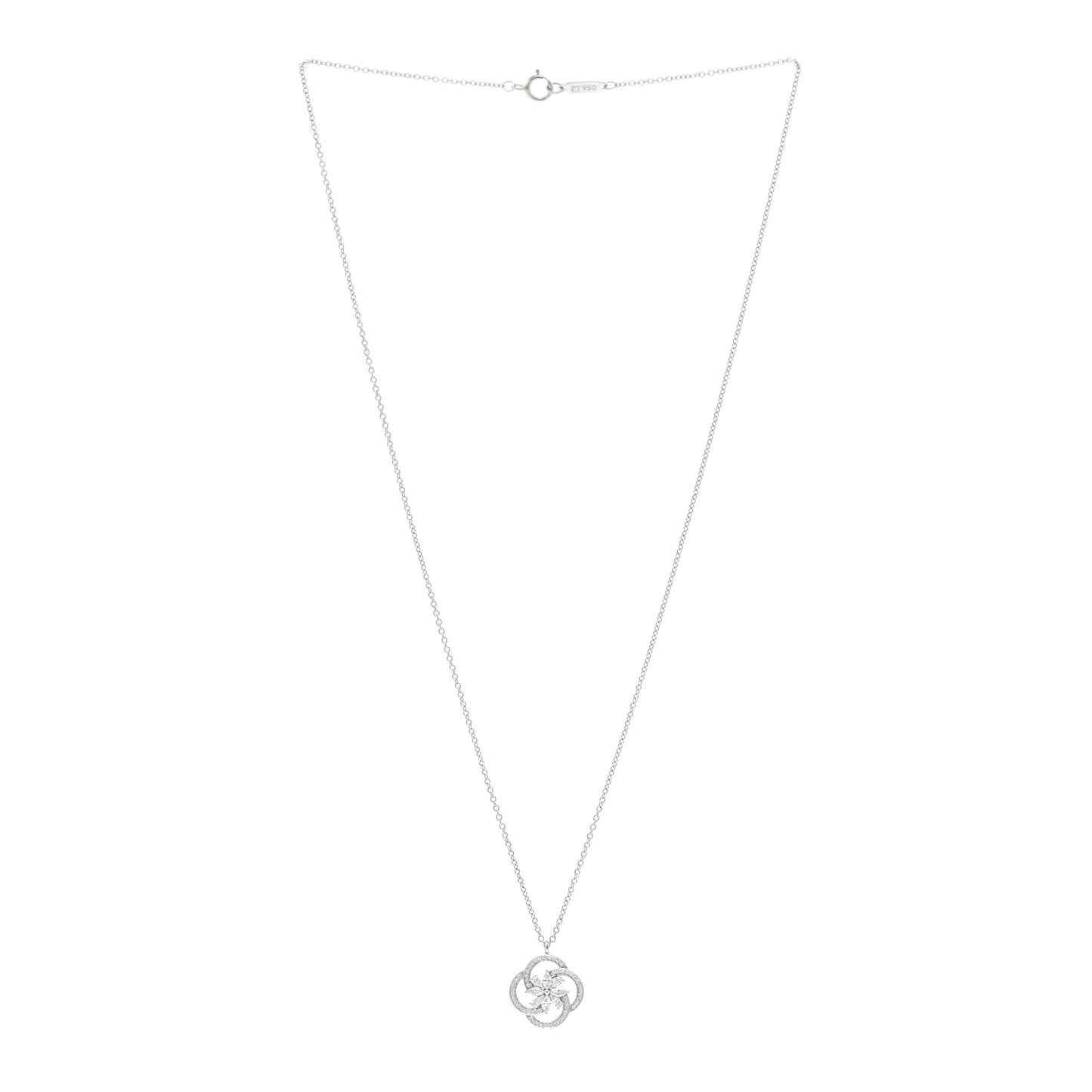 Platinum Diamond Small Victoria Cluster Pendant