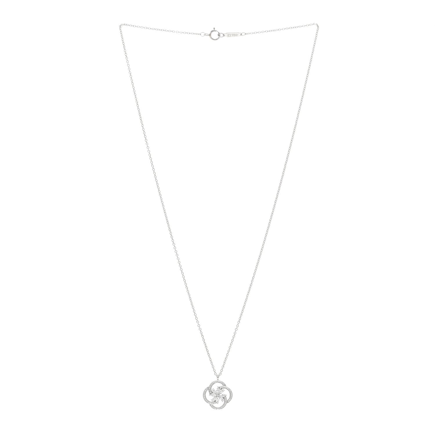 Tiffany Platinum Diamond Small Victoria Cluster Pendant 3 of 5