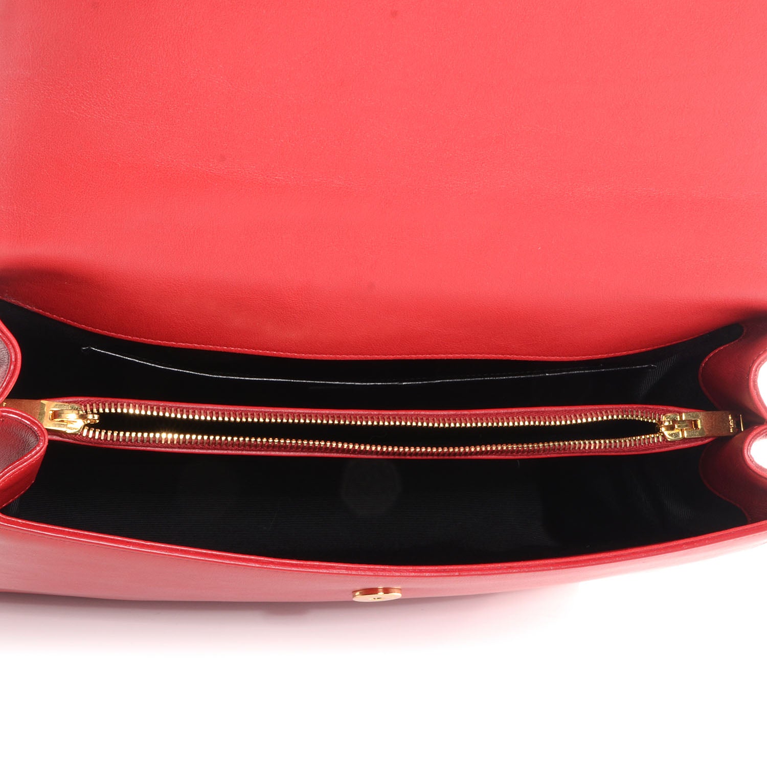 Saint Laurent Leather Medium Moujik Top Handle Bag Lipstick Red 5 of 8