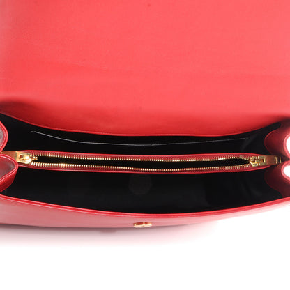 Saint Laurent Leather Medium Moujik Top Handle Bag Lipstick Red 5 of 8