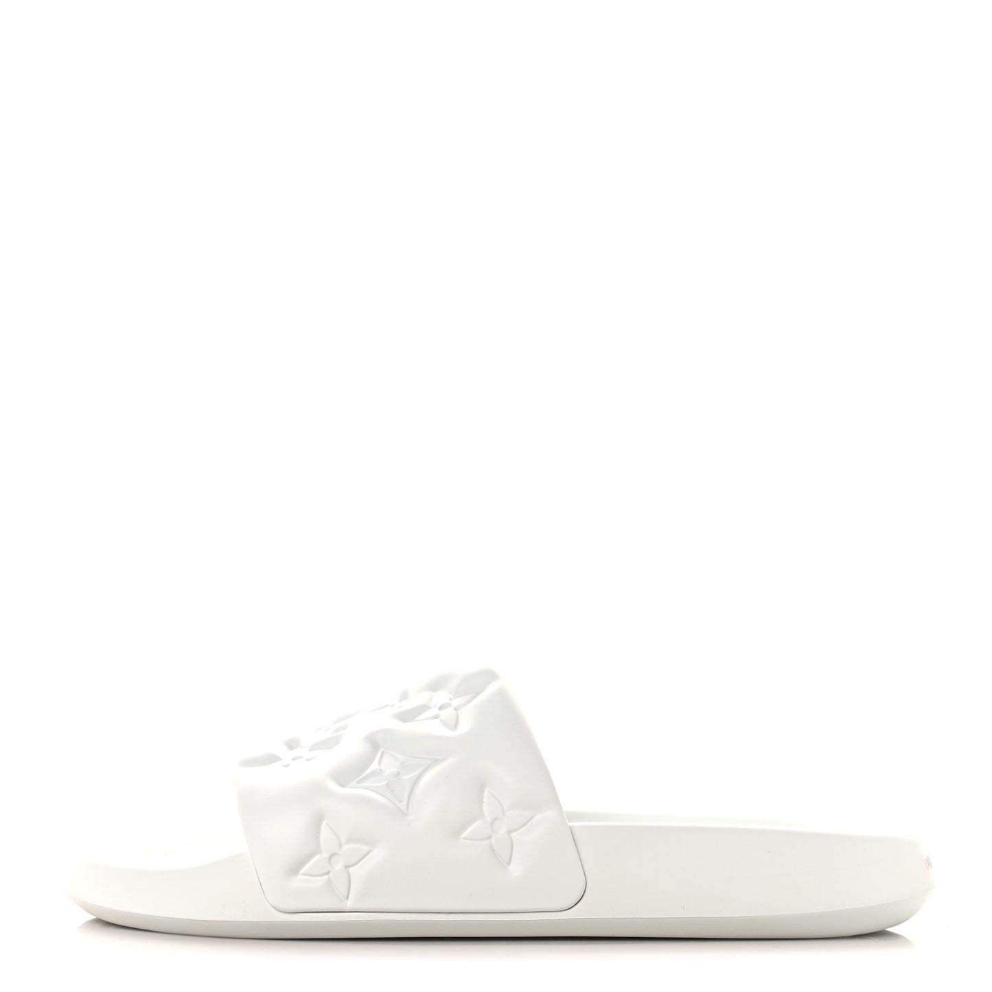Rubber Embossed Monogram Mens Waterfront Mules 11 White