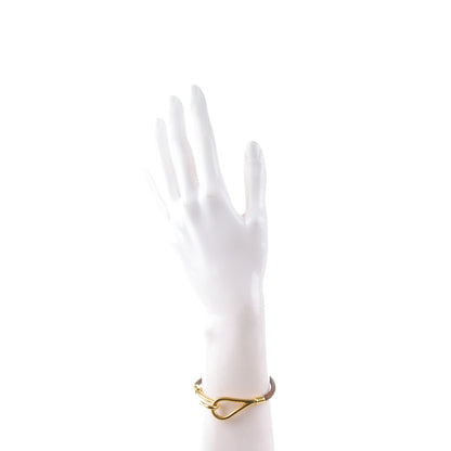 Hermes Leather Jumbo Hook Bracelet Brown 2 of 4