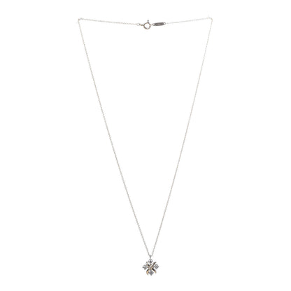 Tiffany Platinum 18K Yellow Gold Diamond Schlumberger Lynn Pendant Necklace 3 of 6