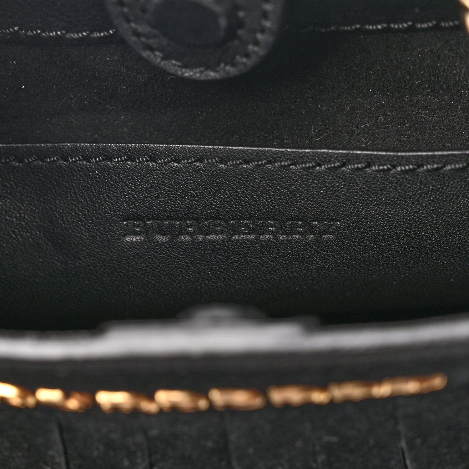 Burberry Suede Fringe Mini Bucket Bag Black 6 of 9
