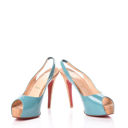 Christian Louboutin Patent Cork So Private 120 Pumps 38.5 Blue 6 of 16