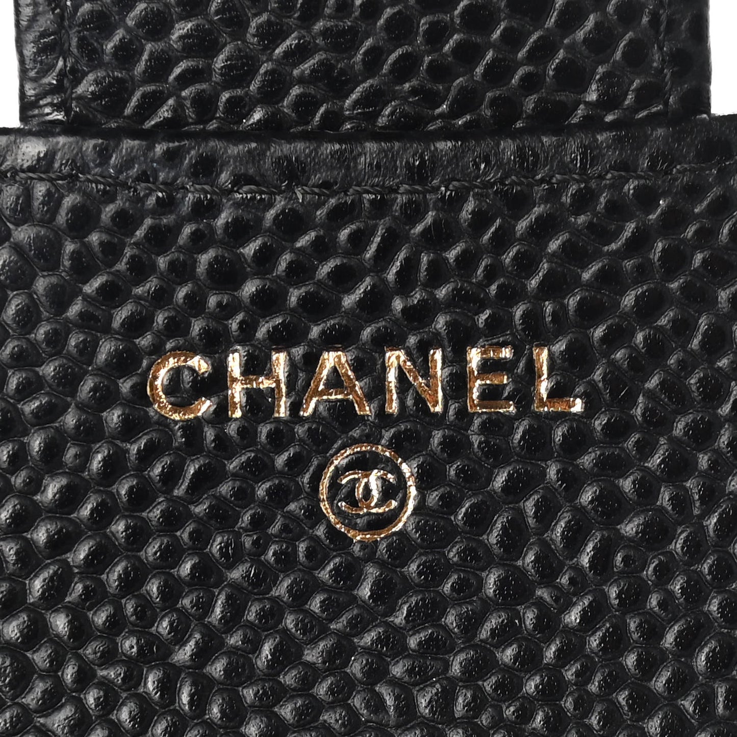 Caviar Quilted Compact Flap Wallet Black
