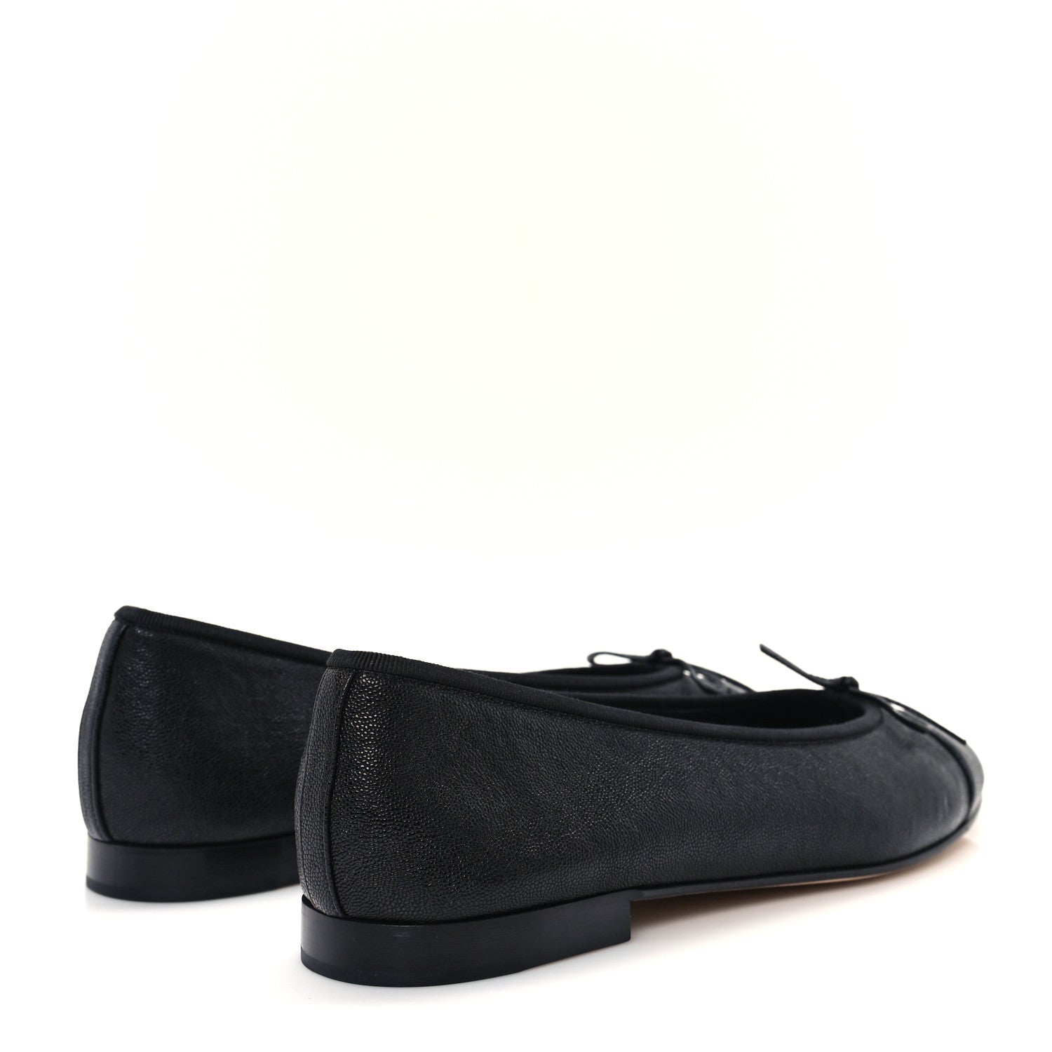 Chanel Caviar CC Cap Toe Ballerina Flats 41 Black 5 of 10
