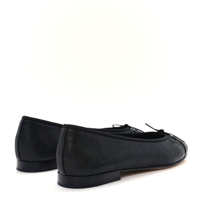 Chanel Caviar CC Cap Toe Ballerina Flats 41 Black 5 of 10