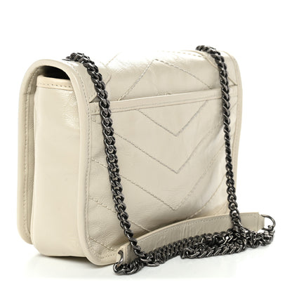 Saint Laurent Crinkled Calfskin Matelasse Monogram Niki Chain Wallet Crema Soft 3 of 10