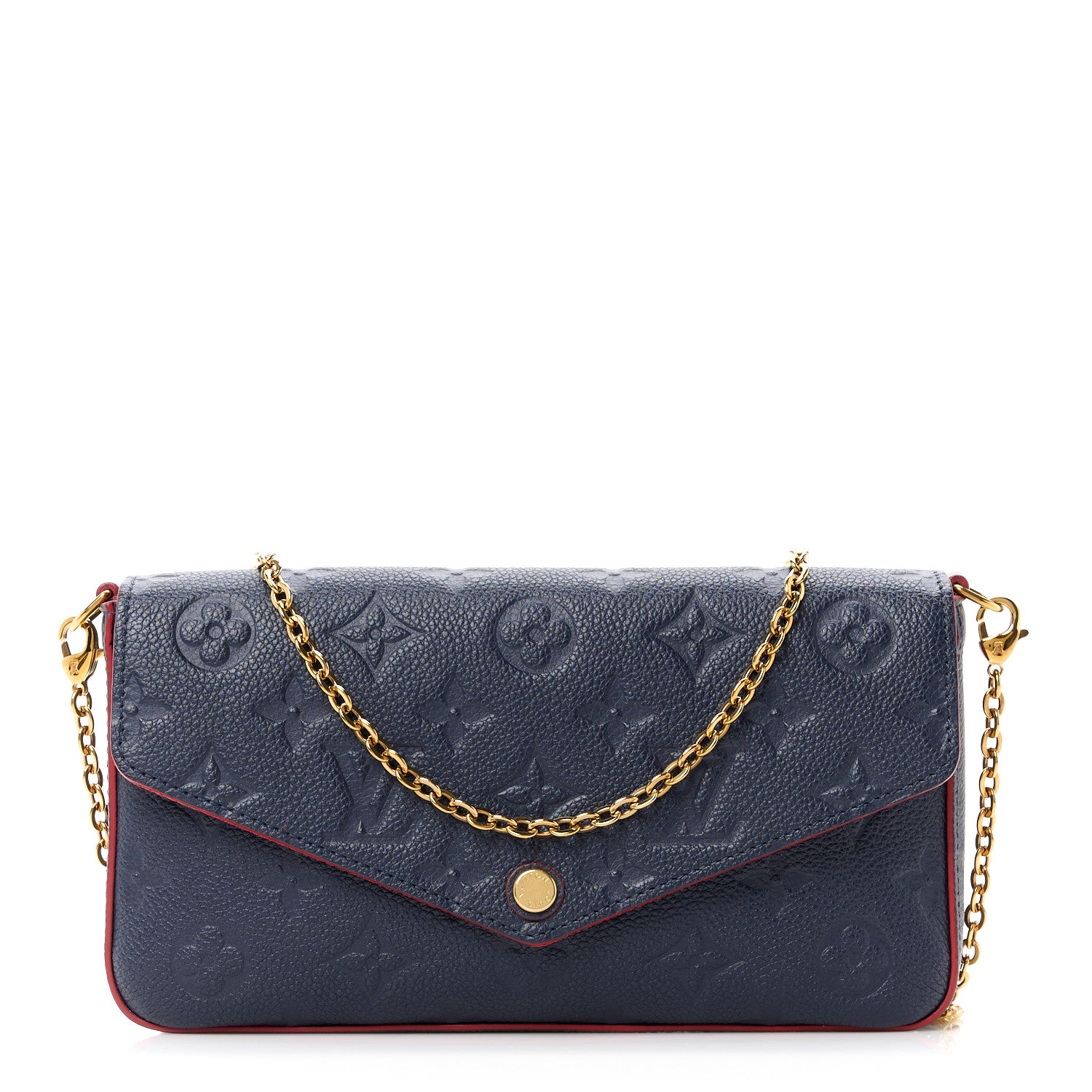 Louis Vuitton Empreinte Pochette Felicie Chain Wallet Marine Rouge 1 of 15