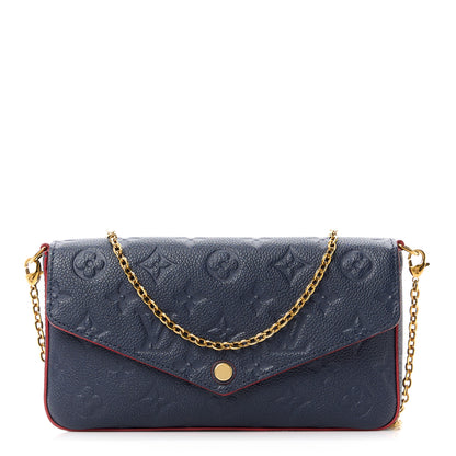 Louis Vuitton Empreinte Pochette Felicie Chain Wallet Marine Rouge 1 of 15
