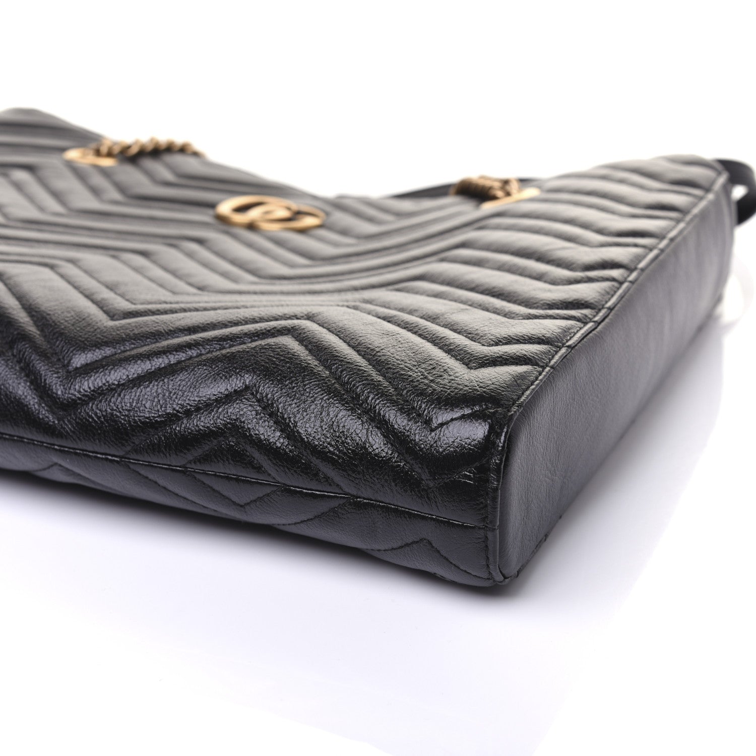 Gucci Vintage Calfskin Matelasse Medium GG Marmont Slim Tote Black 7 of 16