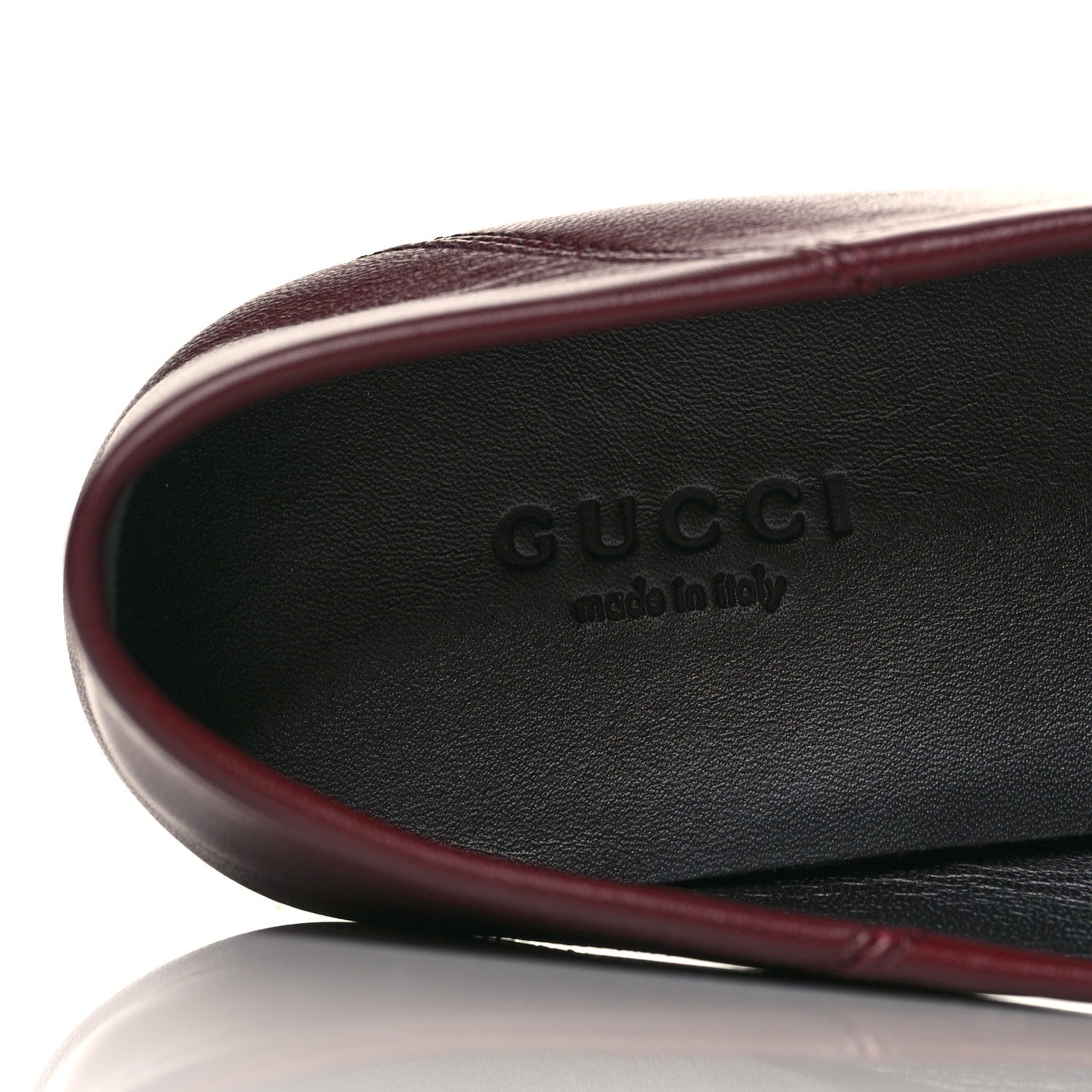 Gucci Lambskin Womens Brixton Horsebit Loafers 37 Vintage Bordeaux 7 of 9