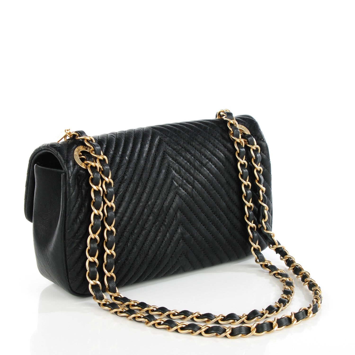 Chanel Wrinkled Lambskin Chevron Quilted Small Flap Black 3 of 8