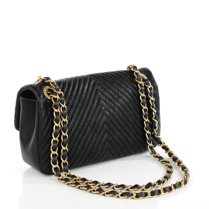 Chanel Wrinkled Lambskin Chevron Quilted Small Flap Black 3 of 8