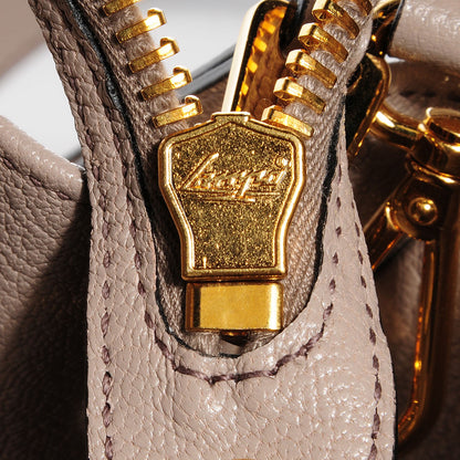Miu Miu Goatskin Madras Top Handle Tote Pomice 10 of 11
