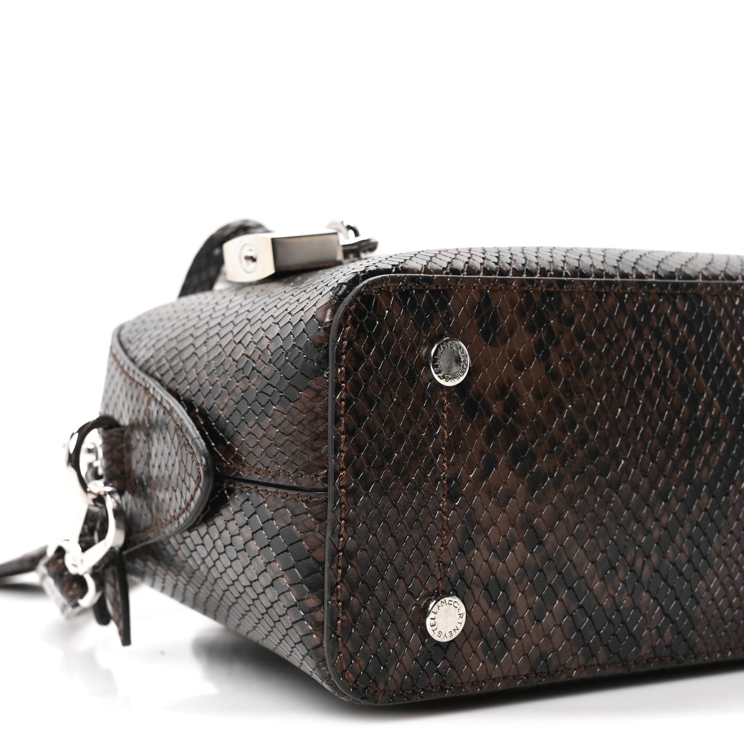 Stella McCartney Faux Snake Print Ryder Crossbody Bag Espresso 9 of 10