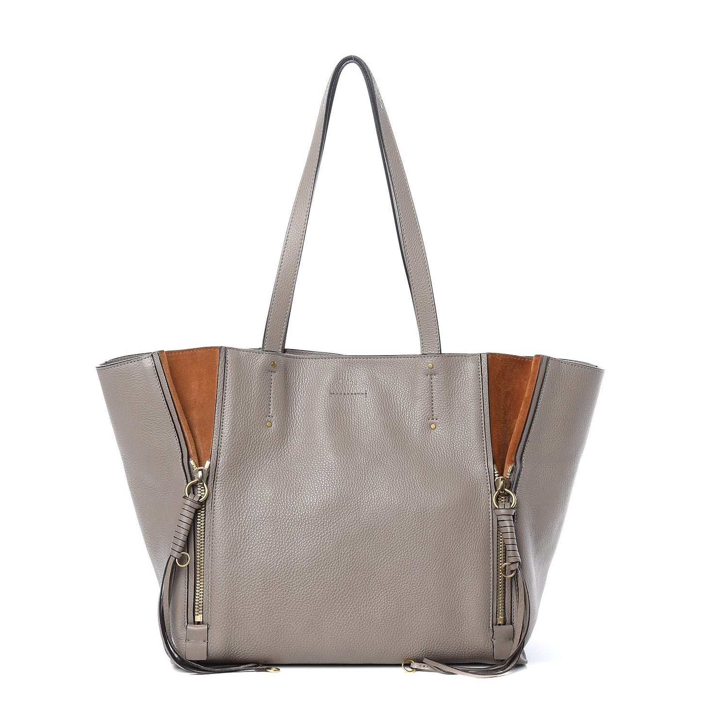 Smooth Calfskin Medium Milo Shopping Tote Motty Grey