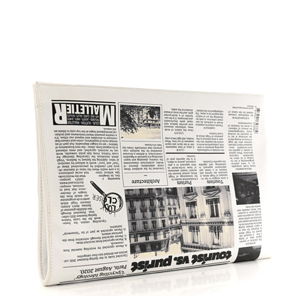 Louis Vuitton Calfskin Newspaper Print Pouch 3 of 8