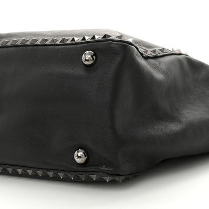 Valentino Garavani Vitello Medium Rockstud Tote Black 9 of 9