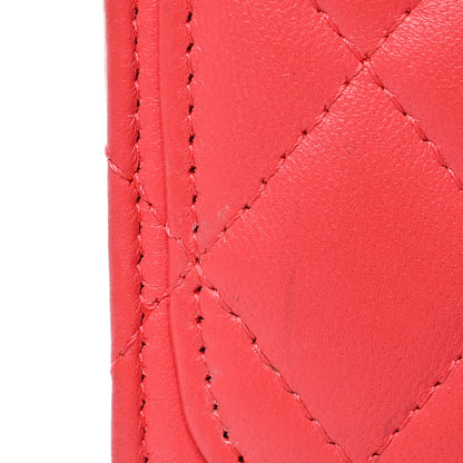 Chanel Lambskin Quilted Flap Card Holder Wallet Coral 11 of 13