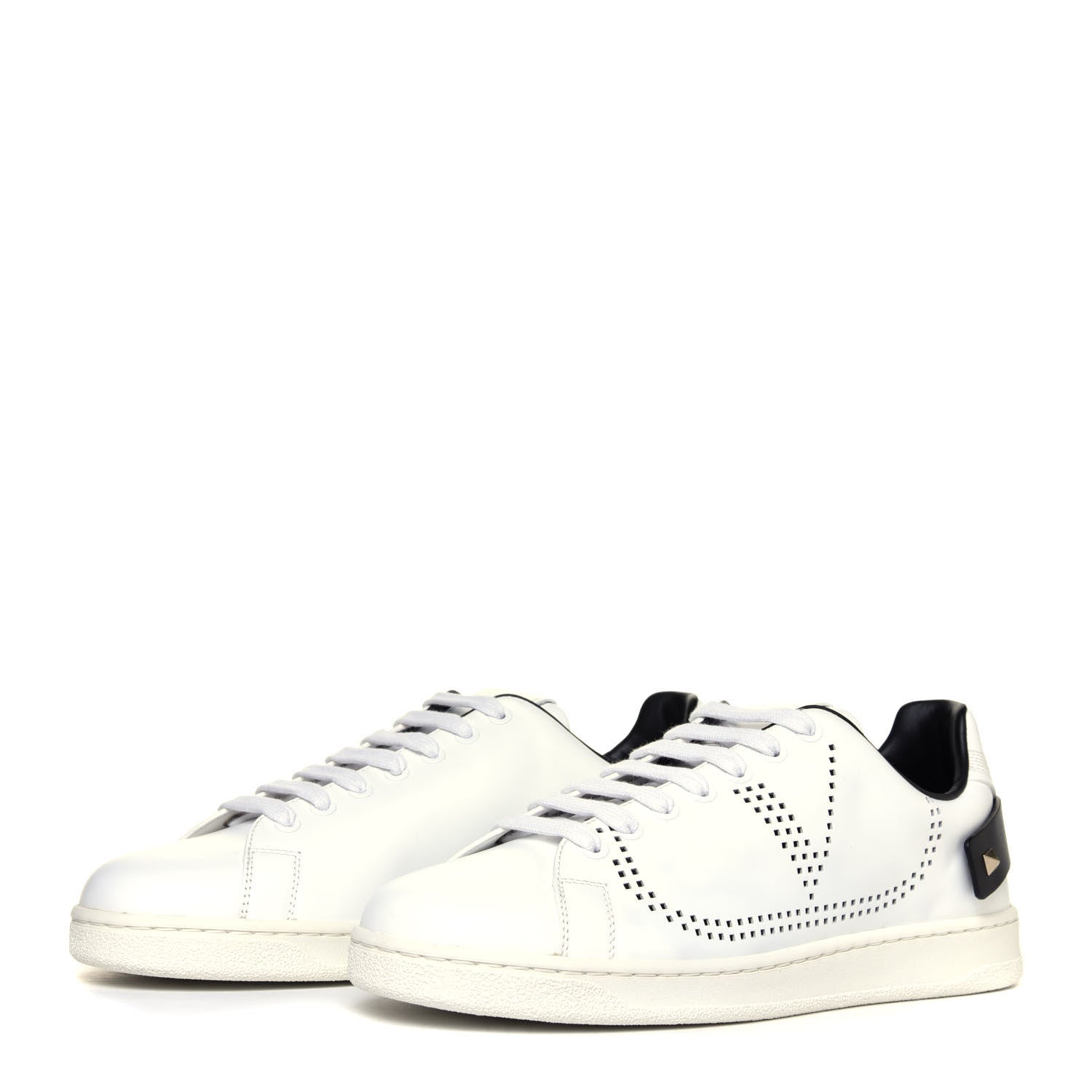 Valentino Garavani Calfskin Mens Backnet Sneakers 40 White Black 4 of 12