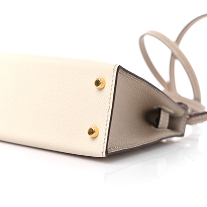 Hermes Epsom Horseshoe Mini Kelly Sellier 20 Craie Etoupe 9 of 10