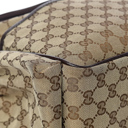 Gucci Monogram Natural Pigskin Large Diaper Bag Beige Ebony Cocoa Dark Chocolate 9 of 13