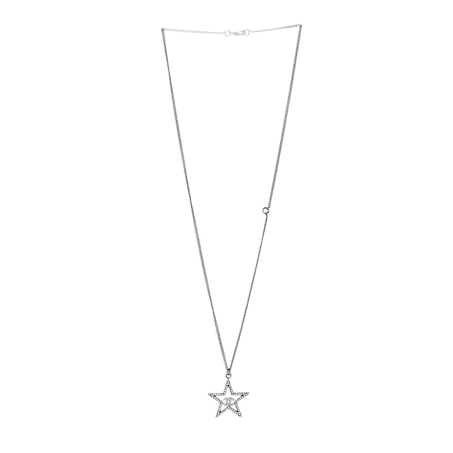 Ruthenium Crystal Star CC Necklace Iridescent Pink