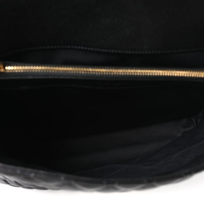 Saint Laurent Goatskin Mixed Matelasse Triquilt Large Monogram Satchel Black 5 of 10
