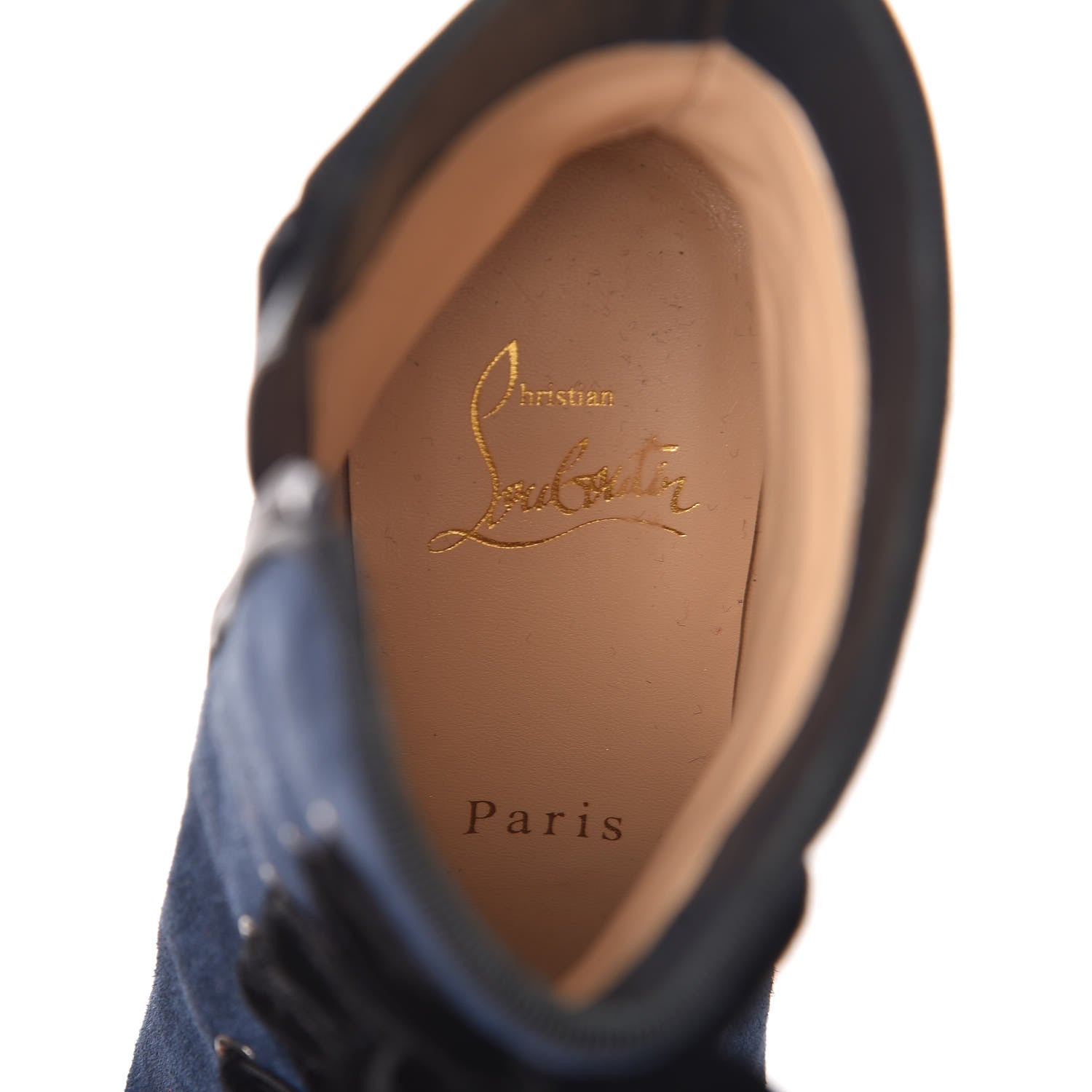 Christian Louboutin Veau Velours Circus Nana 100 Ankle Boots 37 Marine Black 7 of 9