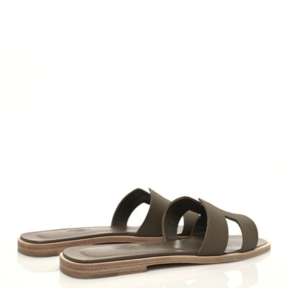 Hermes Epsom Oran Sandals 37 Etoupe 4 of 9