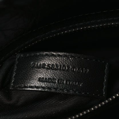 Saint Laurent Crinkled Calfskin Matelasse Monogram Niki Chain Wallet Black 7 of 9