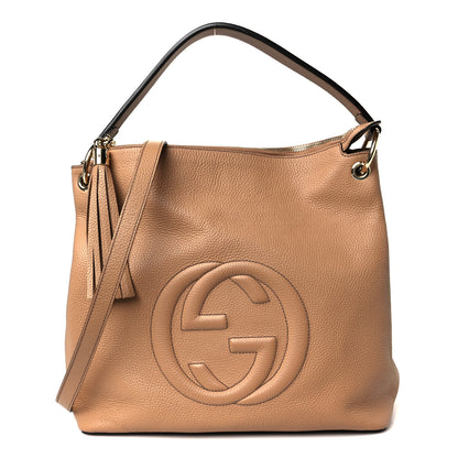 Gucci Pebbled Calfskin Large Soho Hobo Camelia 1 of 11