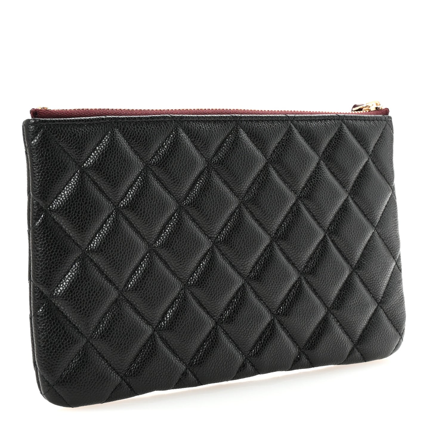 Caviar Quilted Cosmetic Case Black