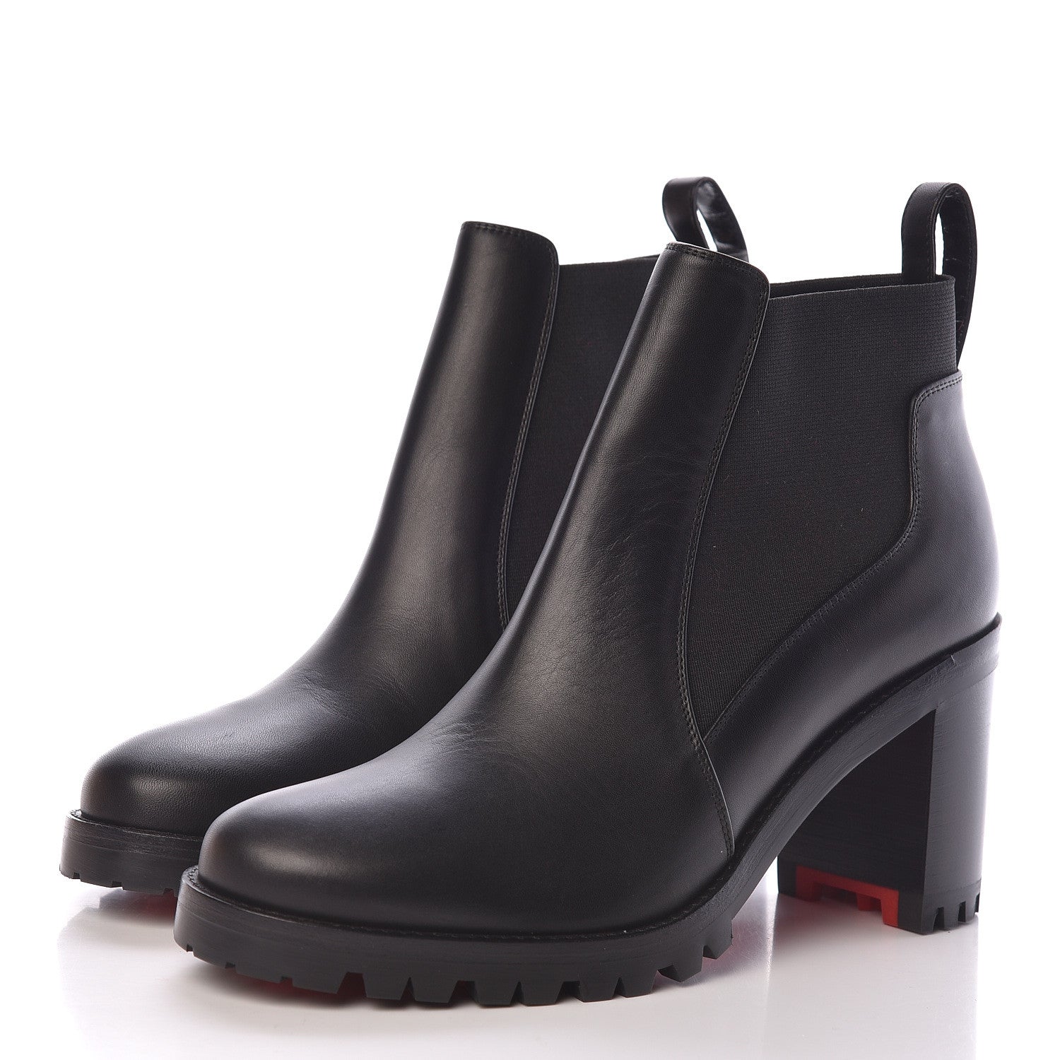 Christian Louboutin Calfskin Marchacroche 70 Chelsea Boots 36.5 Black 3 of 8