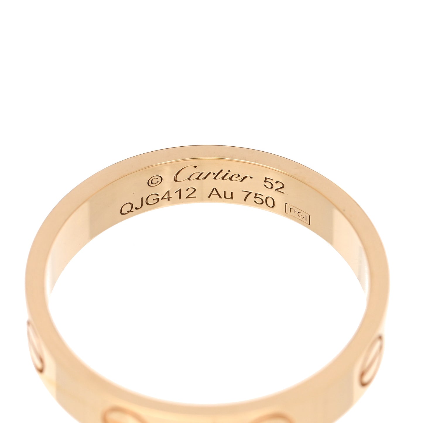 18K Yellow Gold 3.5mm LOVE Wedding Band Ring 52 6