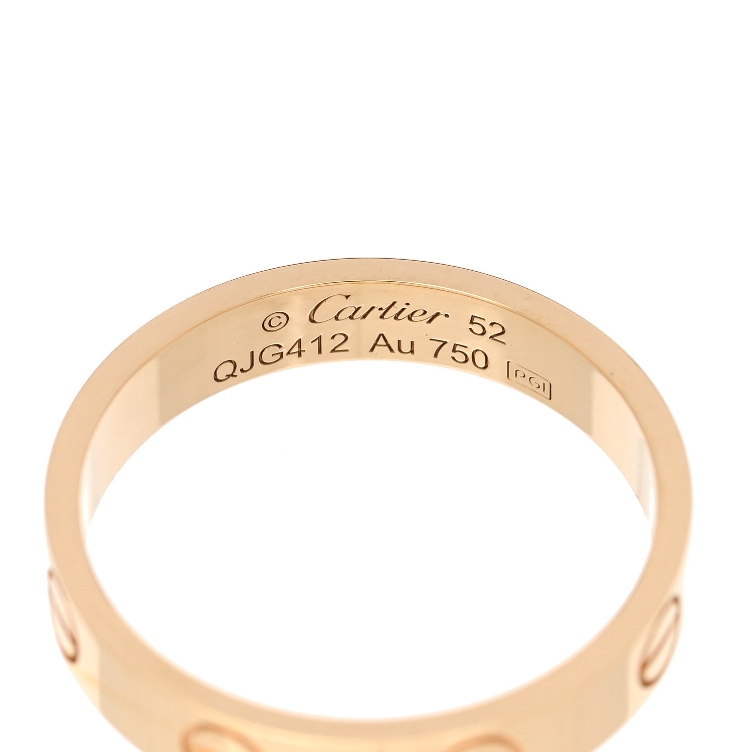 Cartier 18K Yellow Gold 3.5mm LOVE Wedding Band Ring 52 6 4 of 4