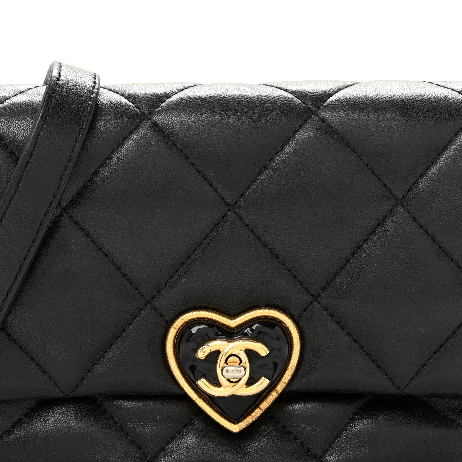 Chanel Lambskin Plexiglass Quilted Coco Love Flap Black 8 of 15