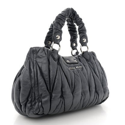 Miu Miu Nappa Matelasse Shopping Tote Black 3 of 12