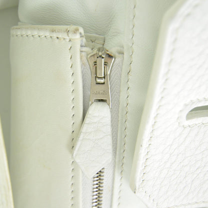 Hermes Taurillon Clemence Birkin 35 White 10 of 11