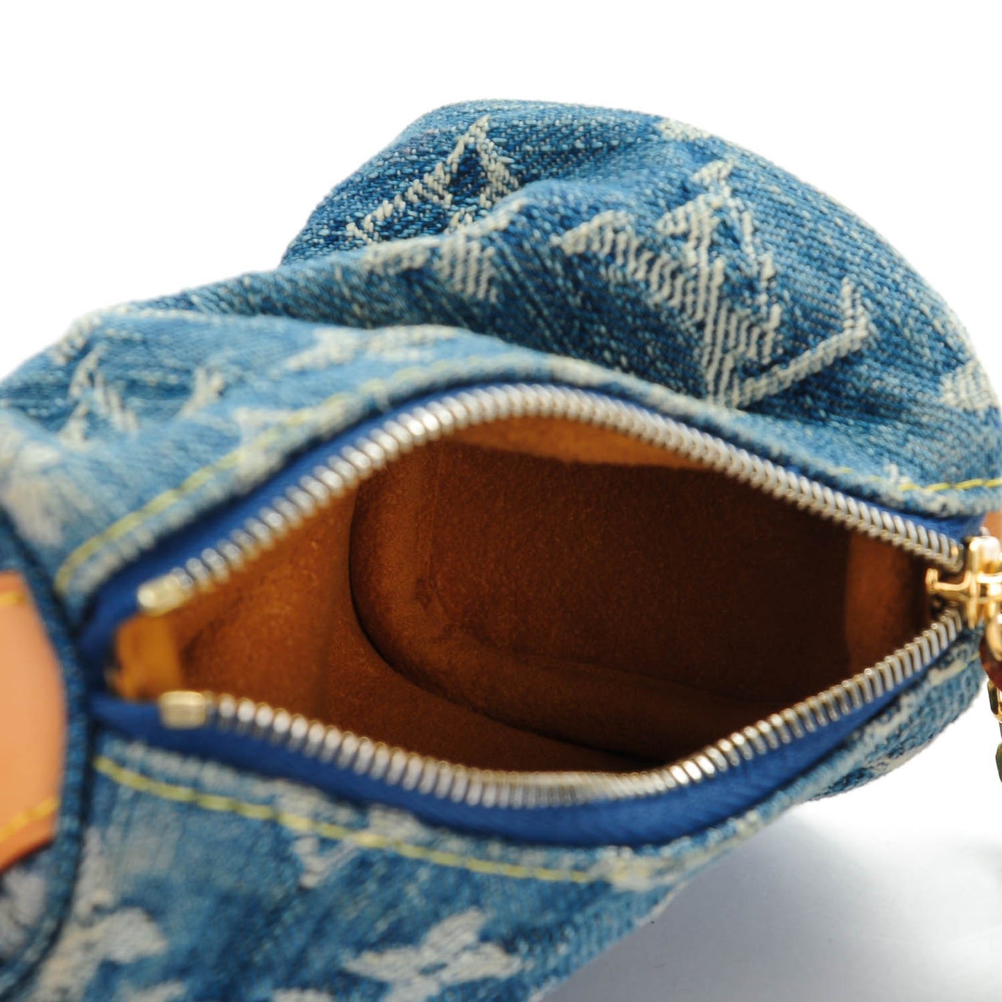 Monogram Denim Pochette Speedy PM Key Holder Blue