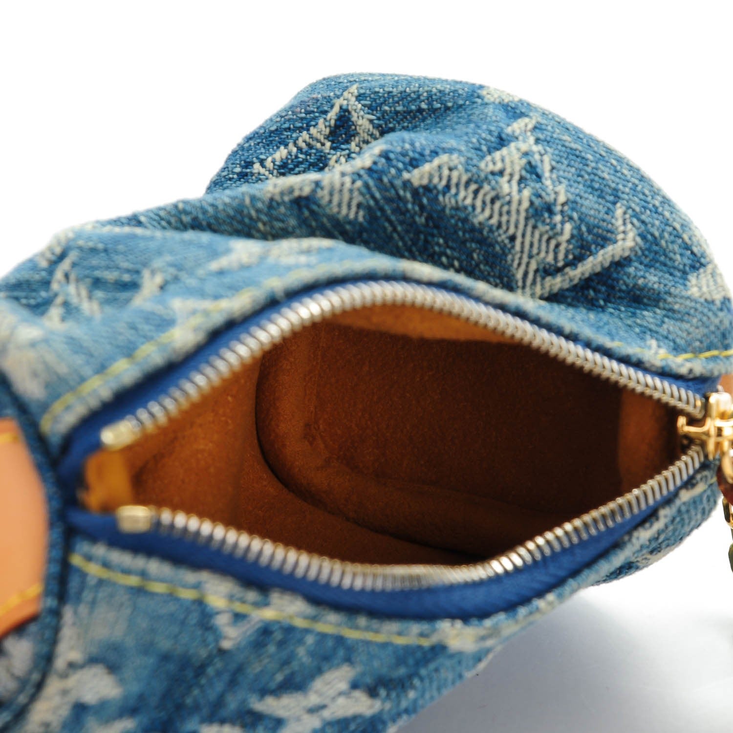 Louis Vuitton Monogram Denim Pochette Speedy PM Key Holder Blue 5 of 7