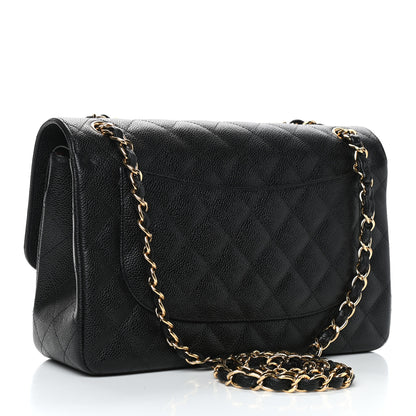 Chanel Caviar Quilted Jumbo Double Flap Black 2 of 8