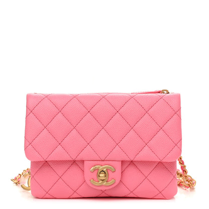 Chanel Shiny Caviar Pick Me Up Flap Belt Bag Pink 1 of 11