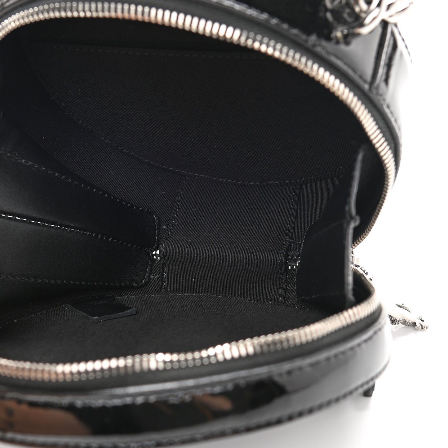 Patent Round As Earth Evening Bag Black
