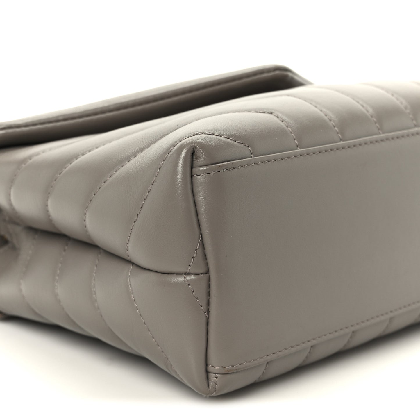Calfskin Y Quilted Monogram Small Loulou Chain Satchel Taupe