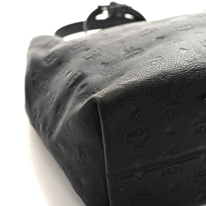 MCM Calfskin Ottomar Monogram Large Klara Hobo Black Red 8 of 13